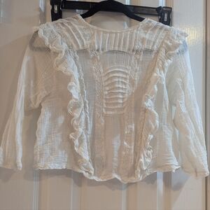 Free People Lace Ruffle Top